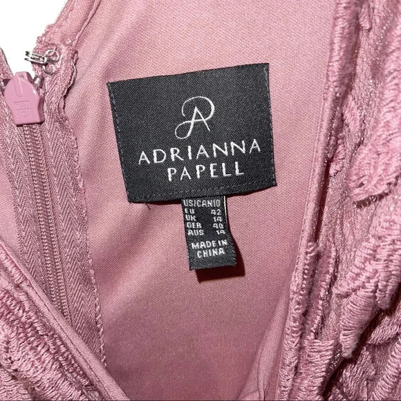 Adrianna Papell Shimmer Shutter Tuck Lace Dress - Metallic Mother of the Bride - Picture 3 of 8